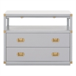 Pemberly Row 2-Drawer Wood Nightstand With Pull-Out Tray in Gray