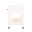 Pemberly Row 1-Drawer Wood Nightstand With Brass Accents in White
