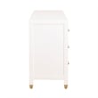 Pemberly Row 6-Drawer Wood Double Dresser With Brass Accents in White