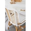 Pemberly Row 3-Drawer Wood Desk With Brass Accents in Matte White