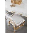 Pemberly Row 3-Drawer Wood Desk With Brass Accents in Matte White