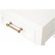 Pemberly Row 3-Drawer Wood Desk With Brass Accents in Matte White