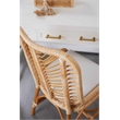 Pemberly Row 3-Drawer Wood Desk With Brass Accents in Matte White