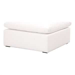 Pemberly Row Fabric Modular Ottoman With Down Blend Cushion in White