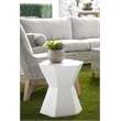 Pemberly Row Hexagon Hourglass Concrete Accent Table in Ivory