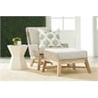 Pemberly Row Hexagon Hourglass Concrete Accent Table in Ivory