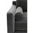 Pemberly Row Down Blend Fabric Sofa Chair With Bolster Pillows in Gray