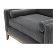 Pemberly Row Down Blend Fabric Sofa Chair With Bolster Pillows in Gray