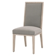 Pemberly Row Upholstered Fabric Dining Chair With Wood Back in Gray (Set of 2)