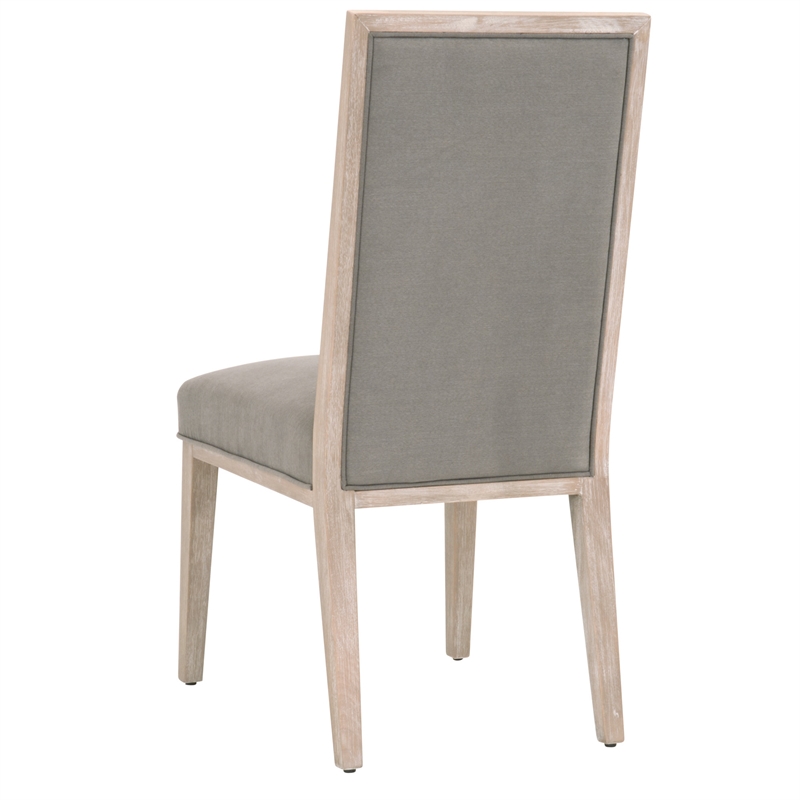 Pemberly Row Upholstered Fabric Dining Chair With Wood Back in Gray (Set of 2)