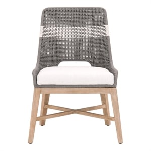 Pemberly Row 18.5&quot Dove Rope Weave Dining Chair in Gray (Set of 2)