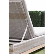Pemberly Row Rope Weave Outdoor Chaise Lounge With Cushion in Gray