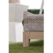Pemberly Row Rope Weave Outdoor Chaise Lounge With Cushion in Gray