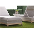 Pemberly Row Rope Weave Outdoor Chaise Lounge With Cushion in Gray