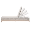 Pemberly Row Rope Weave Outdoor Chaise Lounge With Cushion in Gray
