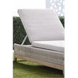 Pemberly Row Rope Weave Outdoor Chaise Lounge With Cushion in Gray