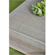 Pemberly Row Rope Weave Outdoor Coffee Table With Glass Top in Gray