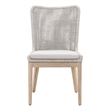 Pemberly Row Rope Weave Outdoor Dining Chair in Gray (Set of 2)