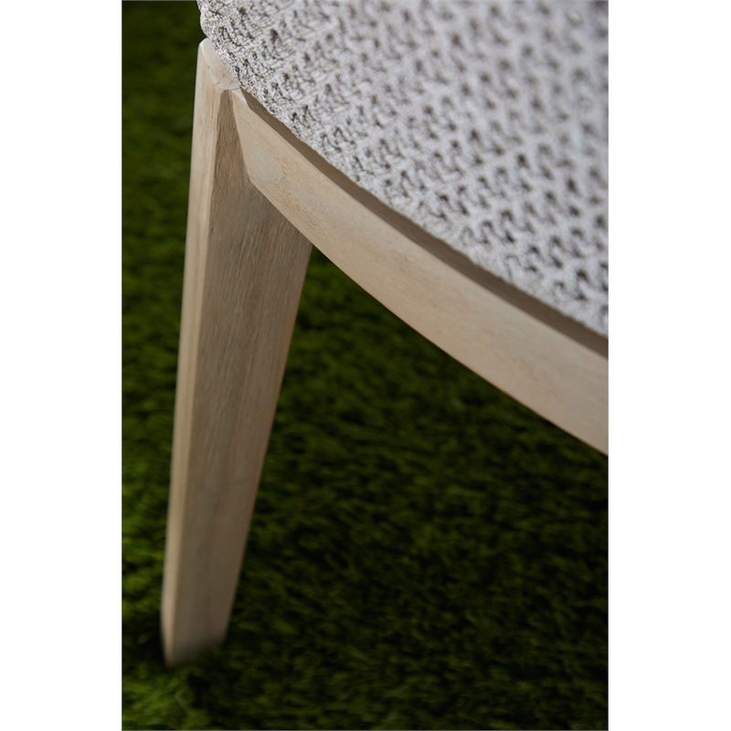Pemberly Row Rope Weave Outdoor Dining Chair in Gray (Set of 2)