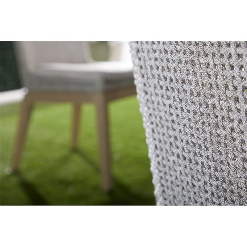 Pemberly Row Rope Weave Outdoor Dining Chair in Gray (Set of 2)
