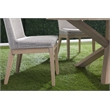 Pemberly Row Rope Weave Outdoor Dining Chair in Gray (Set of 2)