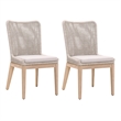 Pemberly Row Rope Weave Outdoor Dining Chair in Gray (Set of 2)