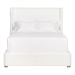 Pemberly Row Contemporary Curved Wingback Upholstered Queen Bed in White