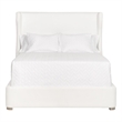 Pemberly Row Curved Wingback Upholstered Cal King Bed in White