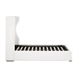 Pemberly Row Curved Wingback Upholstered Cal King Bed in White