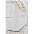Pemberly Row Curved Wingback Upholstered Cal King Bed in White