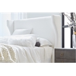 Pemberly Row Curved Wingback Upholstered Cal King Bed in White