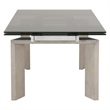 Pemberly Row Glass Top Wood Extension Dining Table Seats 8 in Gray