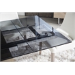 Pemberly Row Glass Top Wood Extension Dining Table Seats 8 in Gray
