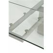 Pemberly Row Glass Top Metal Extension Dining Table Seats 8 in Gray