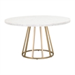 Pemberly Row Tapered Pedestal Metal Dining Table Base in Gold