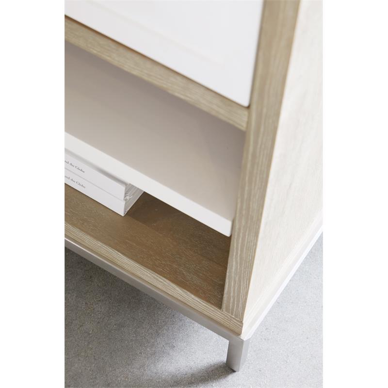 Pemberly Row 1-Drawer Wood Nightstand With Adjustable Shelf in Gray