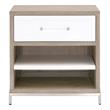 Pemberly Row 1-Drawer Wood Nightstand With Adjustable Shelf in Gray
