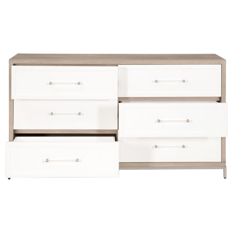 Pemberly Row 6-Drawer Wood Dresser With Metal Glides in Natural