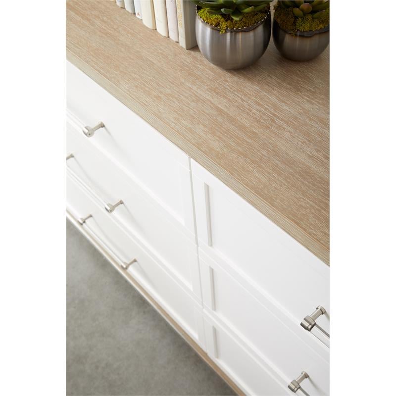 Pemberly Row 6-Drawer Wood Dresser With Metal Glides in Natural