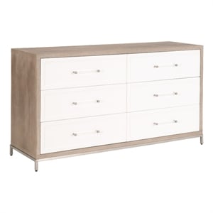 Pemberly Row 6-Drawer Wood Dresser With Metal Glides in Natural