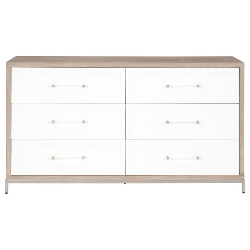 Pemberly Row 6-Drawer Wood Dresser With Metal Glides in Natural