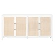 Pemberly Row Contemporary Rattan Inlay Wood Media Sideboard in White