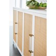 Pemberly Row Contemporary Rattan Inlay Wood Media Sideboard in White