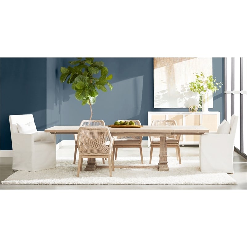 Pemberly Row Contemporary Rattan Inlay Wood Media Sideboard in White