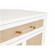 Pemberly Row Rattan Inlay Wood Media Chest With Storage in White