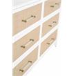 Pemberly Row Contemporary 6-Drawer Rattan Inlay Wood Dresser in White