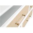 Pemberly Row Contemporary 6-Drawer Rattan Inlay Wood Dresser in White
