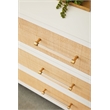 Pemberly Row Contemporary 6-Drawer Rattan Inlay Wood Dresser in White