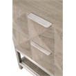Pemberly Row Contemporary 2-Drawer Diamond Panel Wood Nightstand in Gray