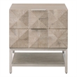 Pemberly Row Contemporary 2-Drawer Diamond Panel Wood Nightstand in Gray